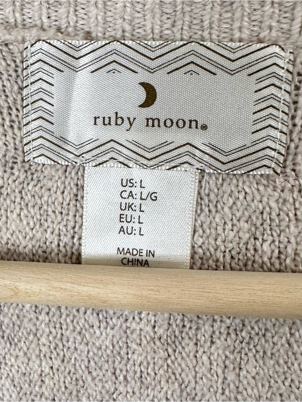 🌙 Anthropology Ruby Moon Open-Front Oversized Knit Shrug in Light Taupe - Large - Picture 3 of 5